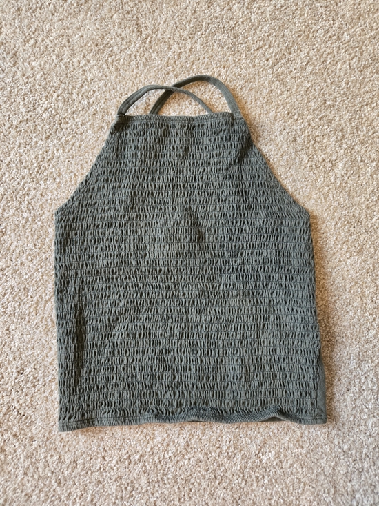 Hollister Tops - Hollister Olive Green Smocked Halter Tank Top